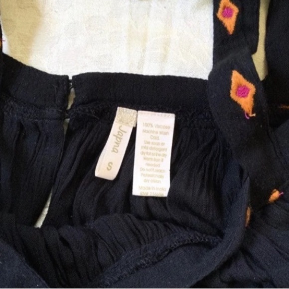 Japna Blouse Black Cold Shoulder Boho Style Blouse Size S - Picture 3 of 4